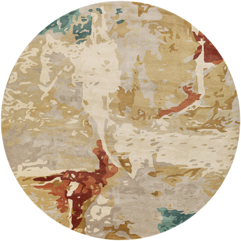 Abstract Indoor Rug, Round 6'