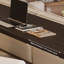 Bureau ovale noir en bois massif-688801881