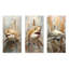Minimalisme, requin, peinture en beige doré - ensemble de 3 pièces d'art mural en métal-1304992989