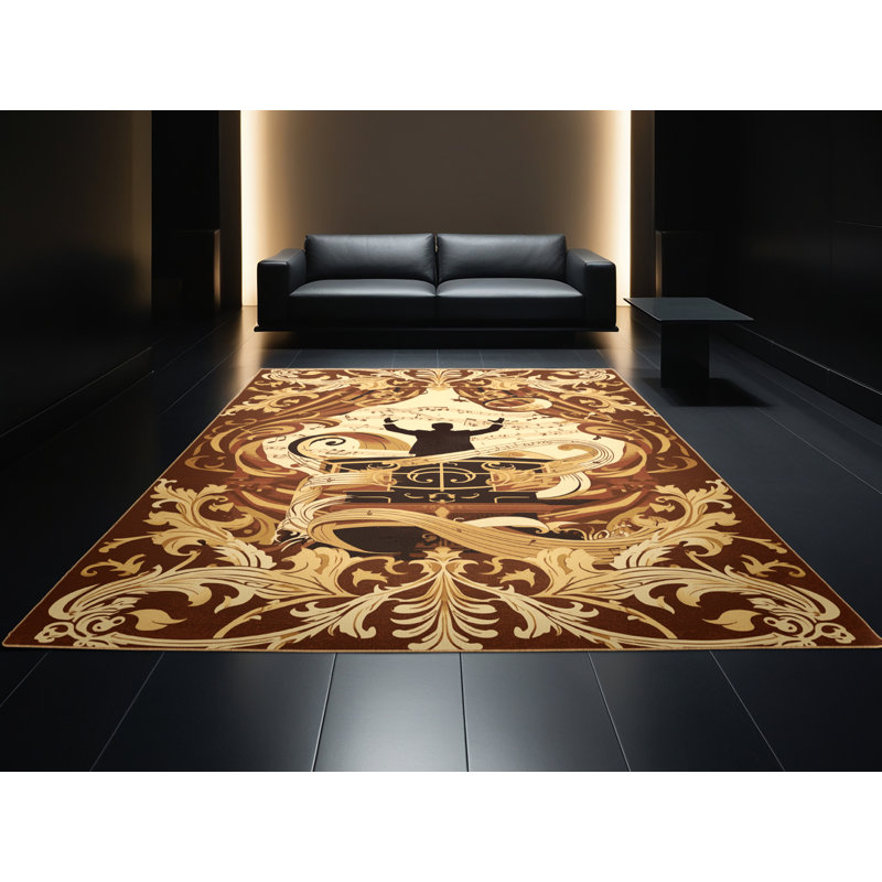 Tapis lavable à la machine divertissement et culture populaire national Anthem Performance - brun clair - reliure brun clair