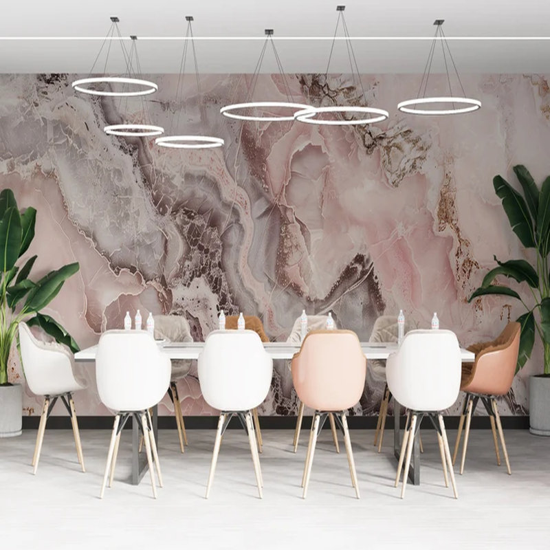 Papier peint rose onyx de luxe rose, L 108 po x l 96 po
