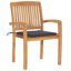 Chaise de patio empilable en teck avec coussin-1407841660-1360054907