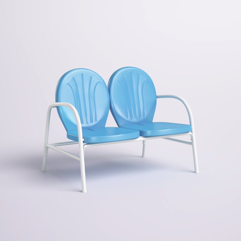 Causeuse d'extérieur de l 41,8 po Burley, Bleu ciel lustré