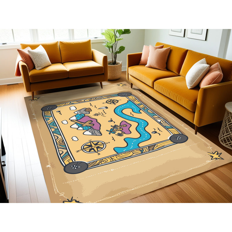 Tapis lavable Sunside Sails Pirates Ocean Kids_Pir019, Rectangle 5 pi x 7 pi