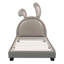 Lit plateforme simple tapissier avec ornement en lapin, gris, lit-845761228