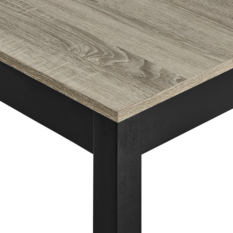 Elegant Dining Table - Rectangular Two, Rustic Brown And Black Wood, Accommodates 8 Two Wood For Rectangular, Finish