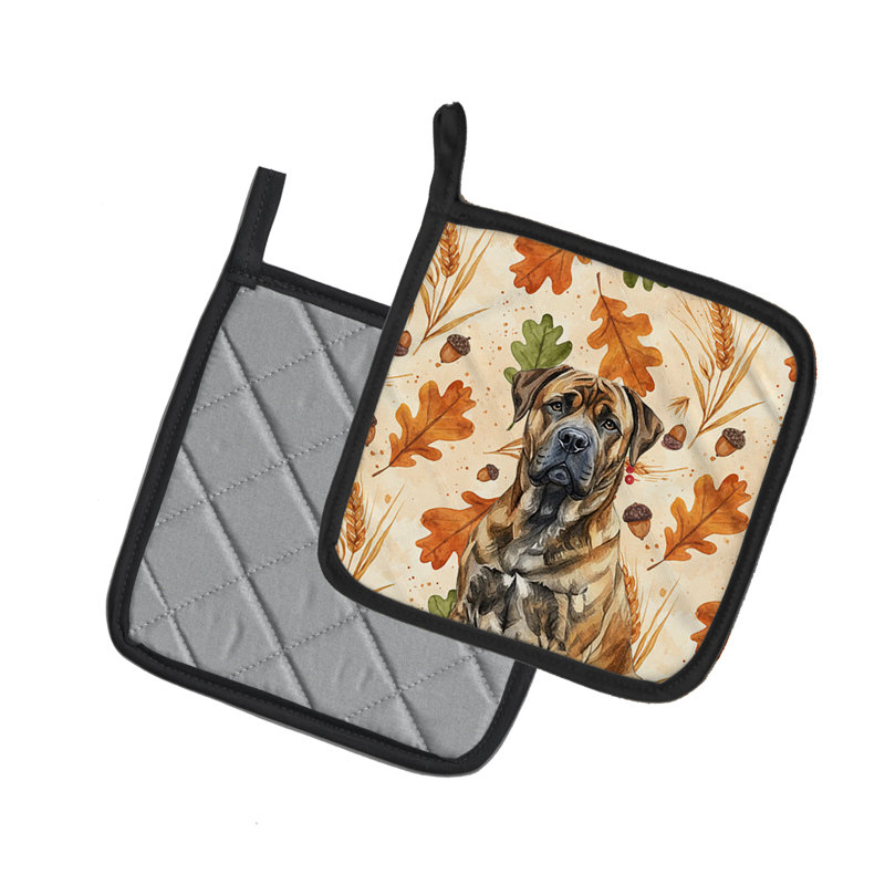 Paire de supports à casseroles Brindle Boerboel Heirloom Fall