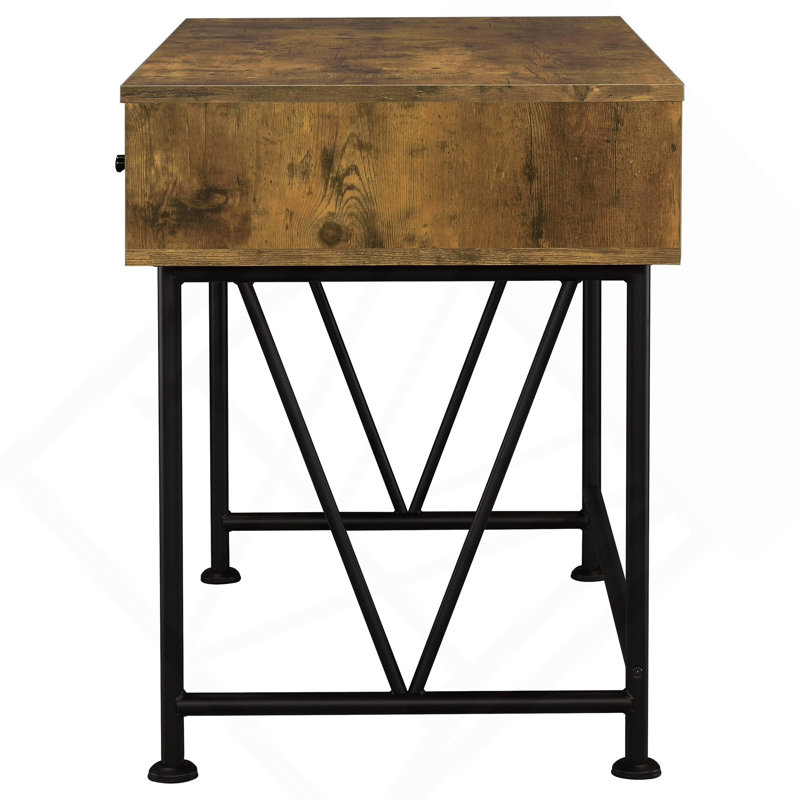 Rustic Nutmeg 2-Piece Computer Desk And Bookcase