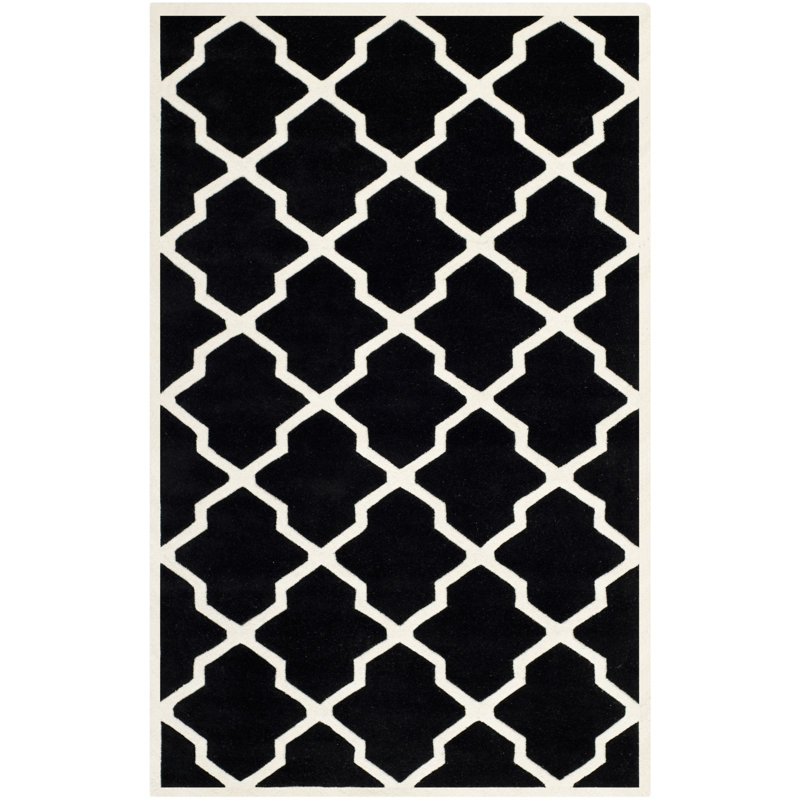 Phillipsdale Geometric Wool Hand Woven Area Rug, Rectangle 152 x 244 cm