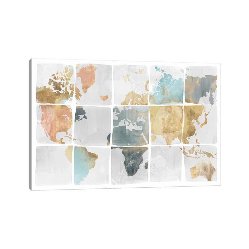 Tiled Map by Avesix - Print on Canvas, Wrapped Canvas, 20.32 cm H x 30.48 cm W