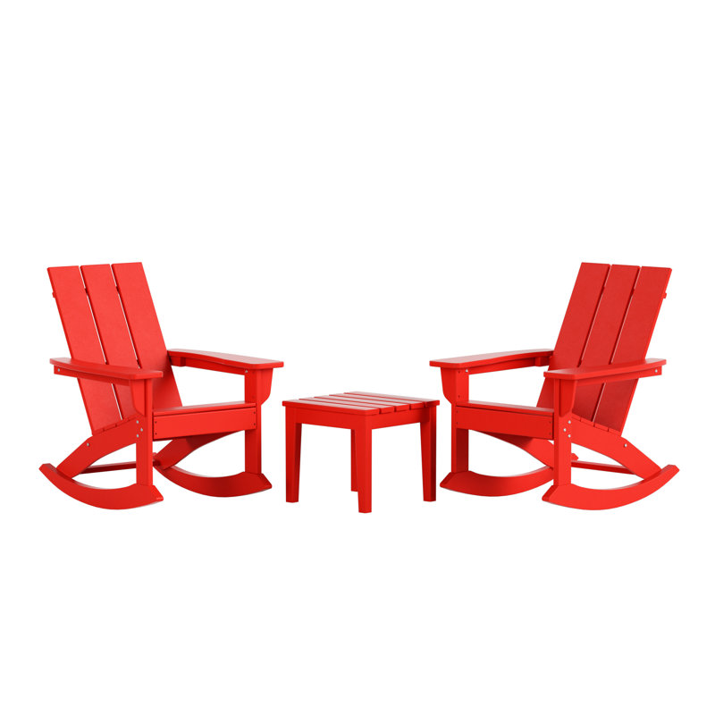 Chaise berçante d'extérieur en plastique Joubert, Rouge