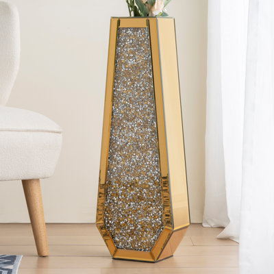 DeGrailly Modern Handmade Mirrored Glass Floor Vase