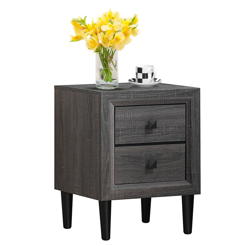 Ledet Solid Wood End Table, Grey