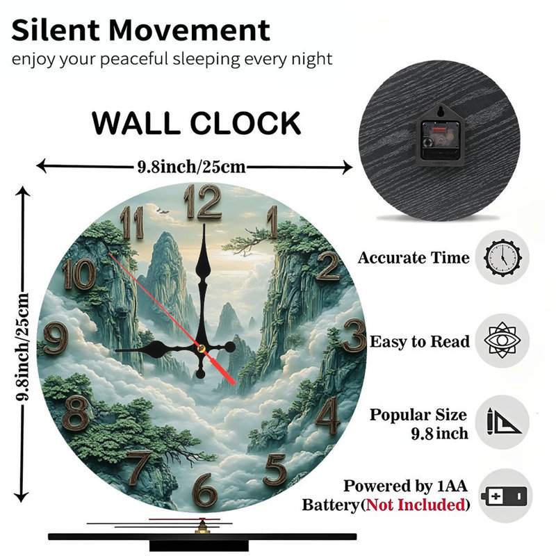 Horloge murale Mountain Cloudscape