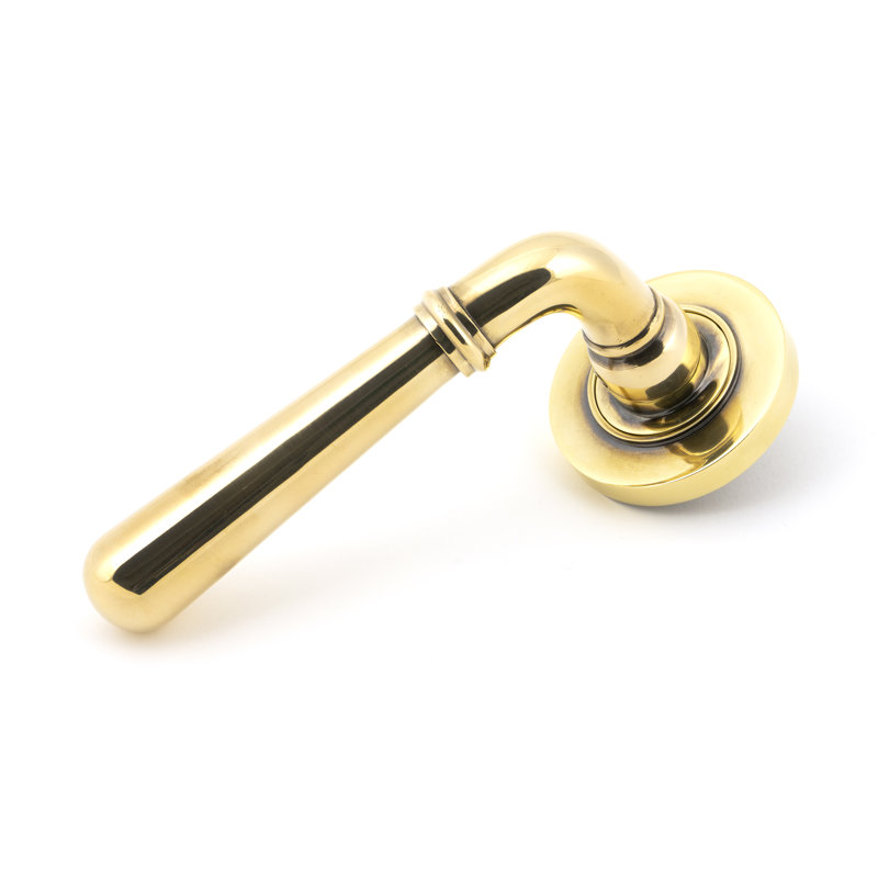 Newbury Lever on Rose Set (Plain) - Unsprung, Aged Brass