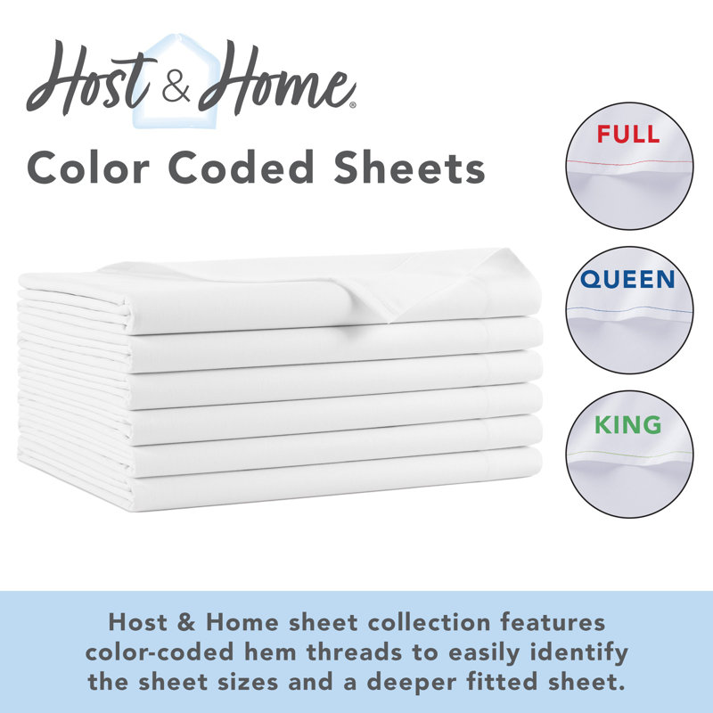 Arkwright Soft Cotton Blend 200 Thread Count Flat Sheets - Pack of 6, King Flat Sheet
