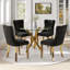 Ensemble de salle à manger à piédestal rond 5 pièces avec chaise capitonnée en velours pour salle à manger et salon-1248467043-1248467047-1246170666