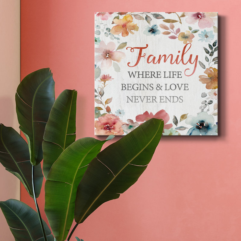 Family Life Begins - Wrapped Canvas Print, 10" H x 10" W x 1.5" D