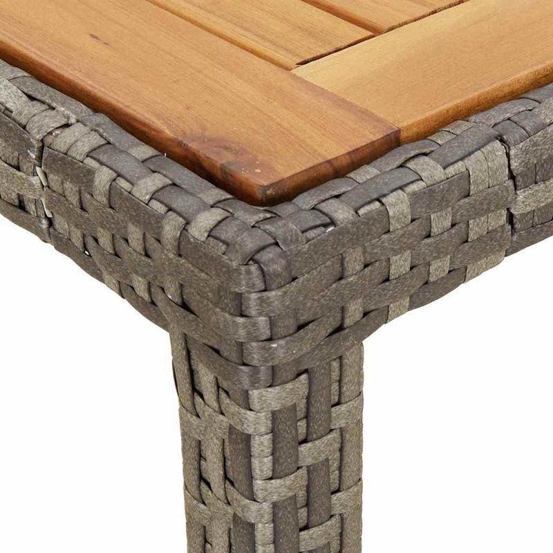 Wicker Outdoor Dining Table , cm W 90cm cm D, Brown / Grey, 75cm H x 90cm W x 90cm D