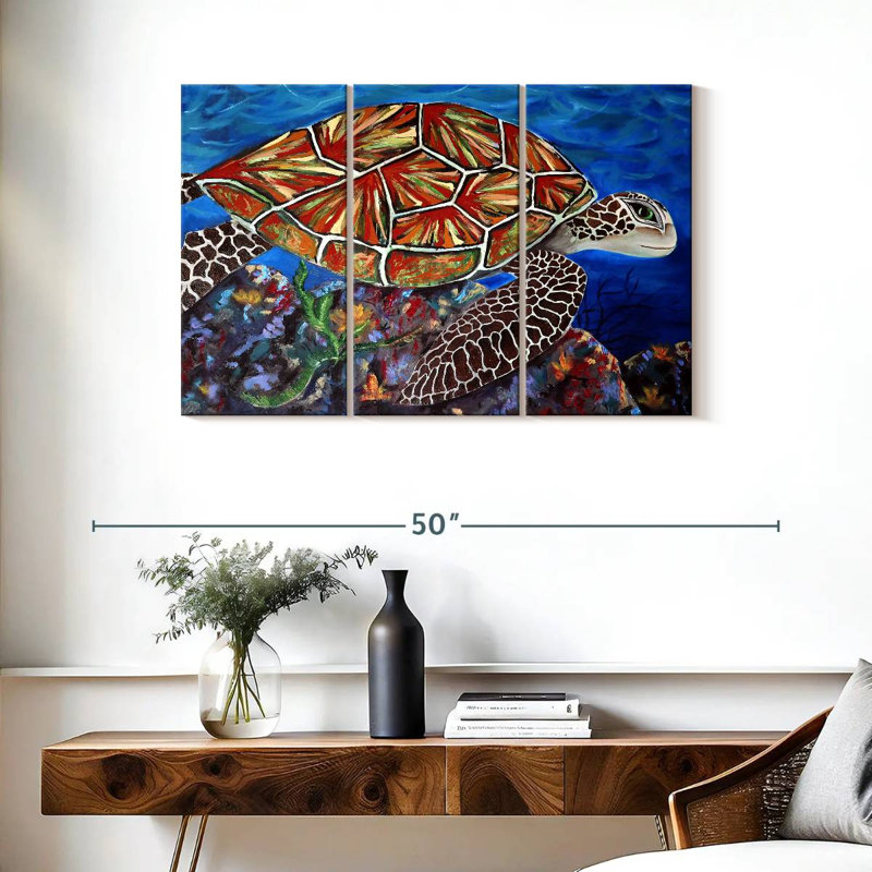 Brampt Splashy Sea Turtle, 24" H x 38" W