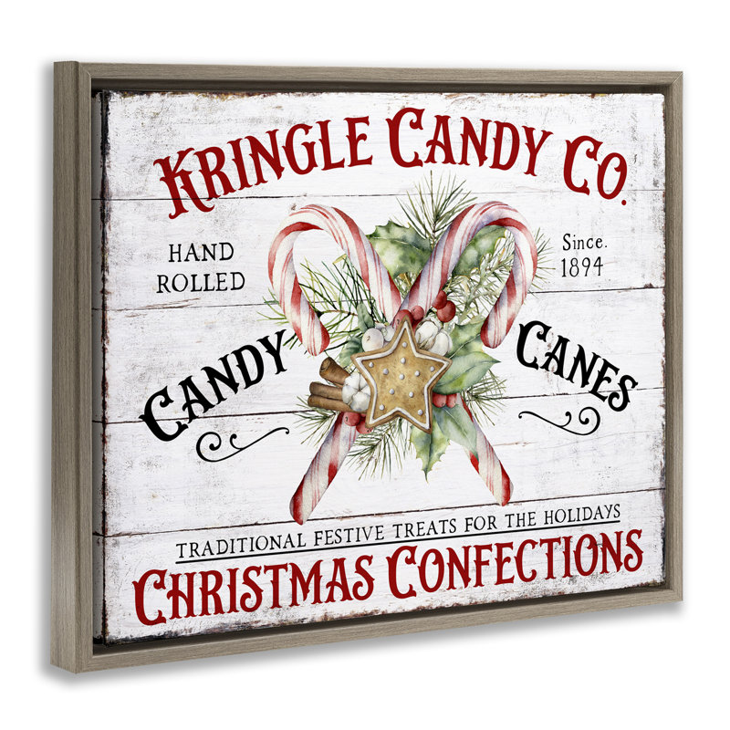 "Fresh Christmas Confections", art mural sur toile flottante brune par Creatif Belle, H 25 po x l 31 po
