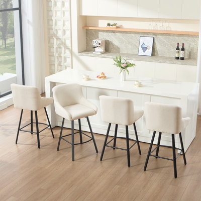 Versatile 26-Inch Upholstered Counter Stools - Ideal for Kitchen Islands and Home Bars by George Oliver