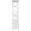 Bibliothèque blanche à 4 tablettes avec fabrication en bois, placage de frêne brun, forme en X, plateau à deux tiroirs pour le rangement, conception géométrique, décor côtier à tiroirs