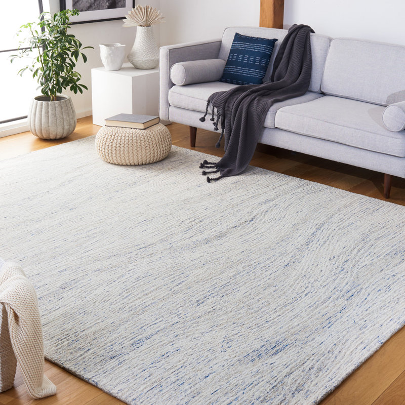Tapis en laine et coton indien touffeté à la main Alfhild Metro, Rond 8 pi