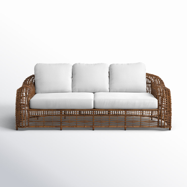 Alyshia 80.5'' High-Density Polyethylene (HDPE) Wicker Outdoor Sofa with Sunbrella Cushions