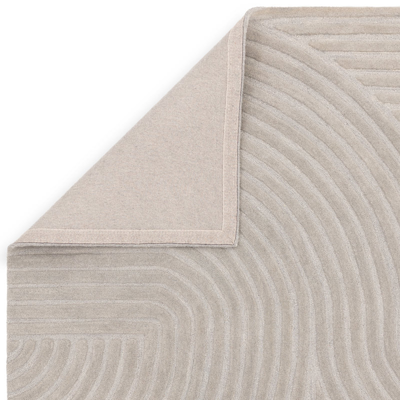 Aariona Hand Tufted Geo Silver Area Rug, Rectangle 120cm x 170cm