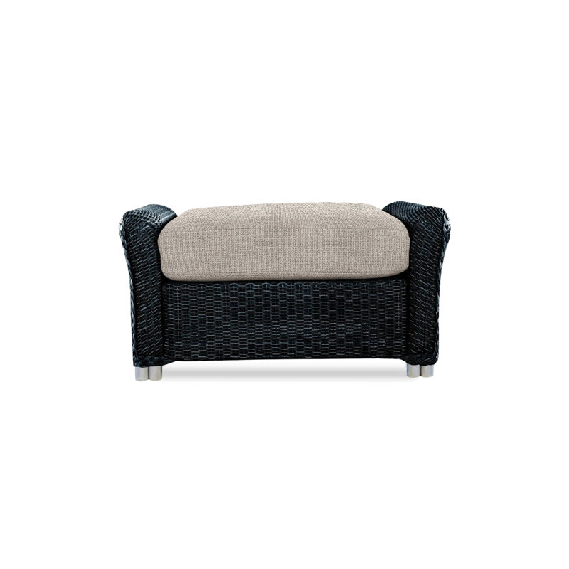 Reflections Outdoor Ottoman, Pewter, Demo Oatmeal