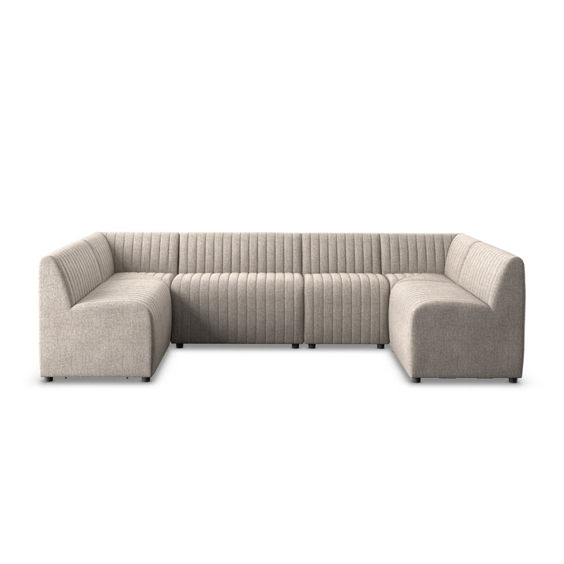 Canapé modulaire Brandt, Polyester gris, H 31,5 po x l 119,5 po x P 66,5 po