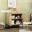 Armoire de rangement décorative avec portes en rotin, tablette réglable et base en métal
