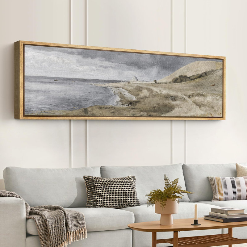 «Coastal Dunes Landscape Serene Seaside», reproduction sur toile, H 20 po x l 60 po, Naturel