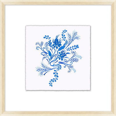 «Blue Fleur 1» par Nathan Turner - Cadre photo unique, impression