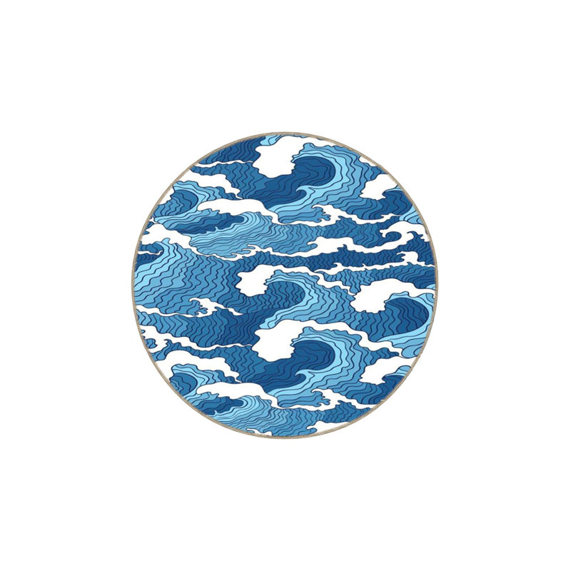 Tapis tissé à motif ondulé lavable Ocean Sea, Sous-tapis rectangulaire 4 pi 7 po x 6 pi 7 po inc
