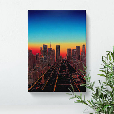 View Of A City Skyline No.1 - Wrapped Canvas