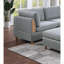Siège de coin contemporain 36 po x 36 po pour salon en tissu de ton gris-404997676