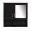 Armoire de toilette murale 2 en 1 avec miroir, étagères réglables et portes à fermeture en douceur-1094523028
