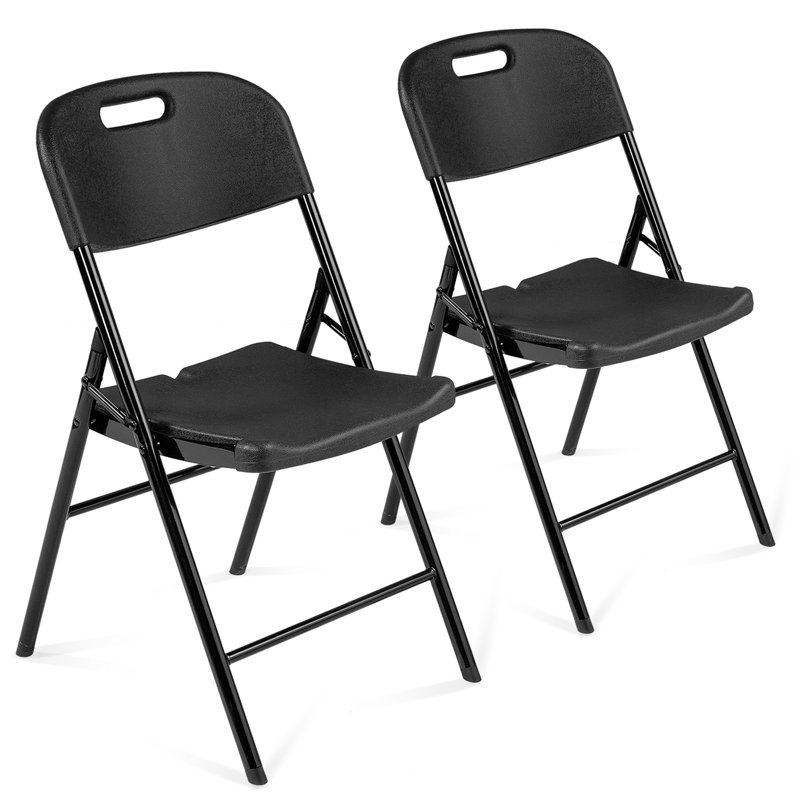 Ensemble de chaises pliantes empilables Megale HDPE, Noir