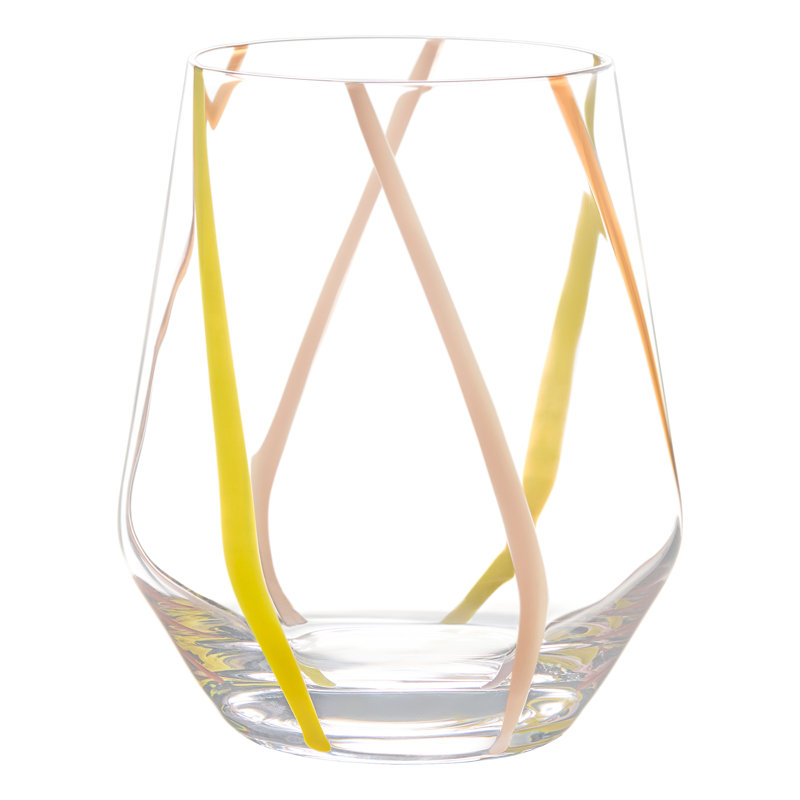Rio 450ml Handmade Highball Glass Set, Yellow