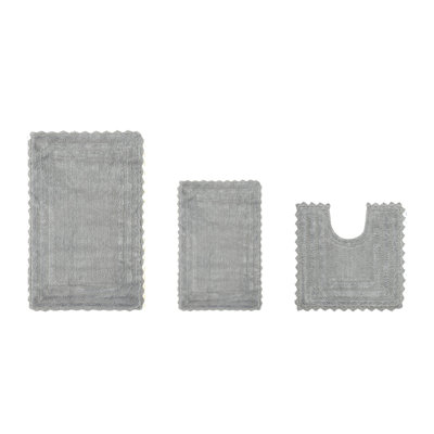 Rasika Reversible 100% Cotton Tufted Bath Rug Set (Set of 3) 