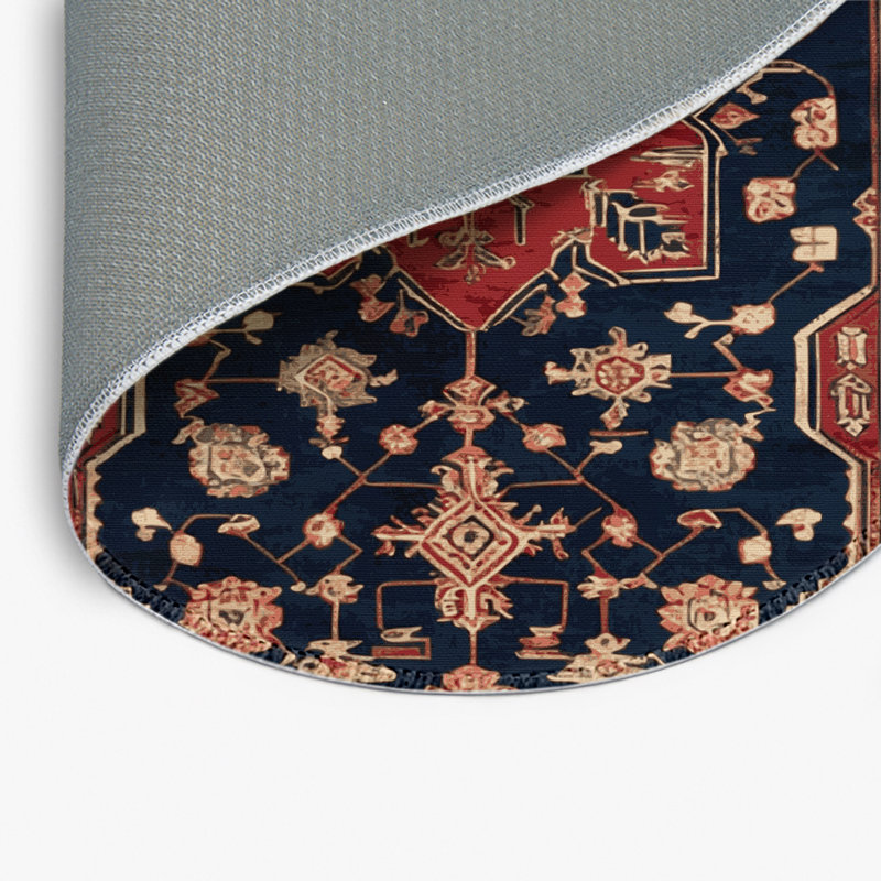 Tapis turc intérieur et extérieur brun, Rond 5 pi