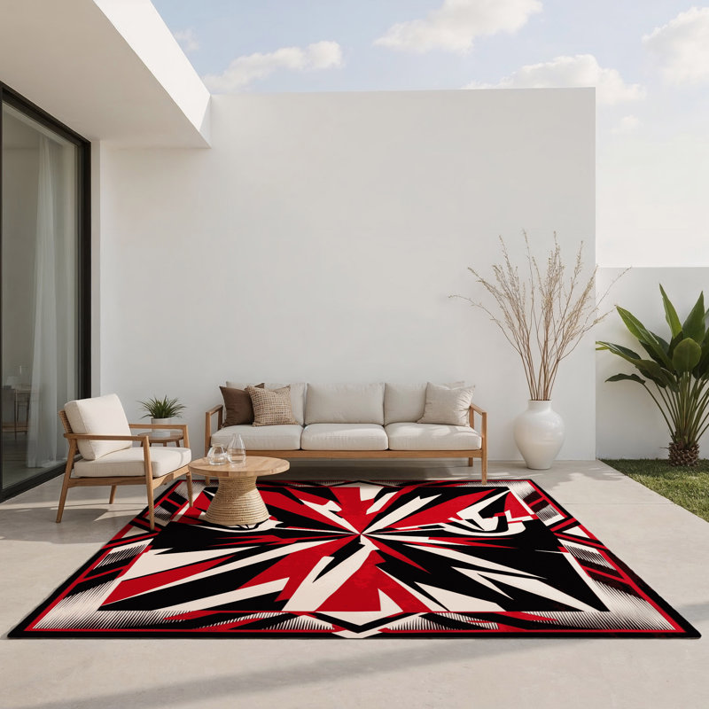 Tapis intérieur et extérieur Scarlet Prism, Rectangulaire 8 pi x 10 pi
