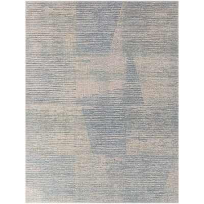 Tapis abstrait bleu argile délavé
