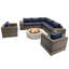 Ensemble de conversation pour 6 personnes avec foyer et coussins Sunbrella Lsi-129566075
