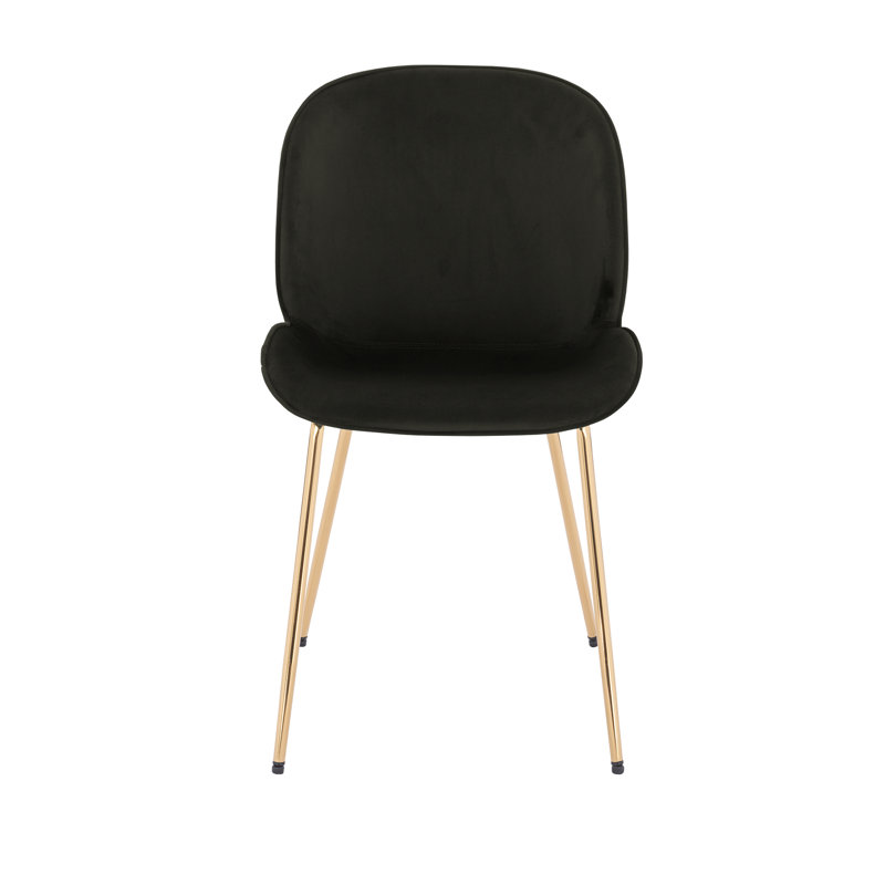 Fauteuil Lotus en velours doré, Noir