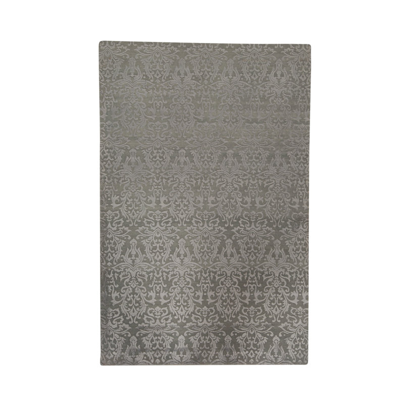 Damask Area Rug in Gray