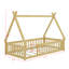 Lit simple en bois en forme de tente avec garde-corps-416216191