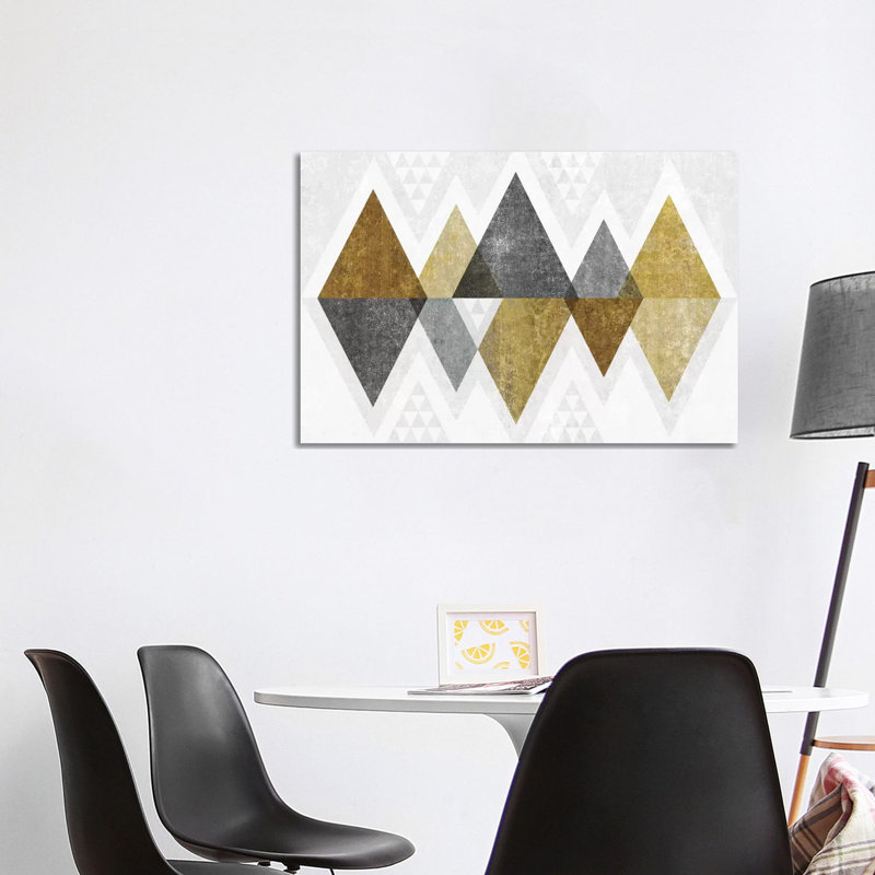 Mod Triangles II.B by Michael Mullan - Wrapped Canvas Painting, 20.32 cm H x 30.48 cm W, Wrapped Canvas